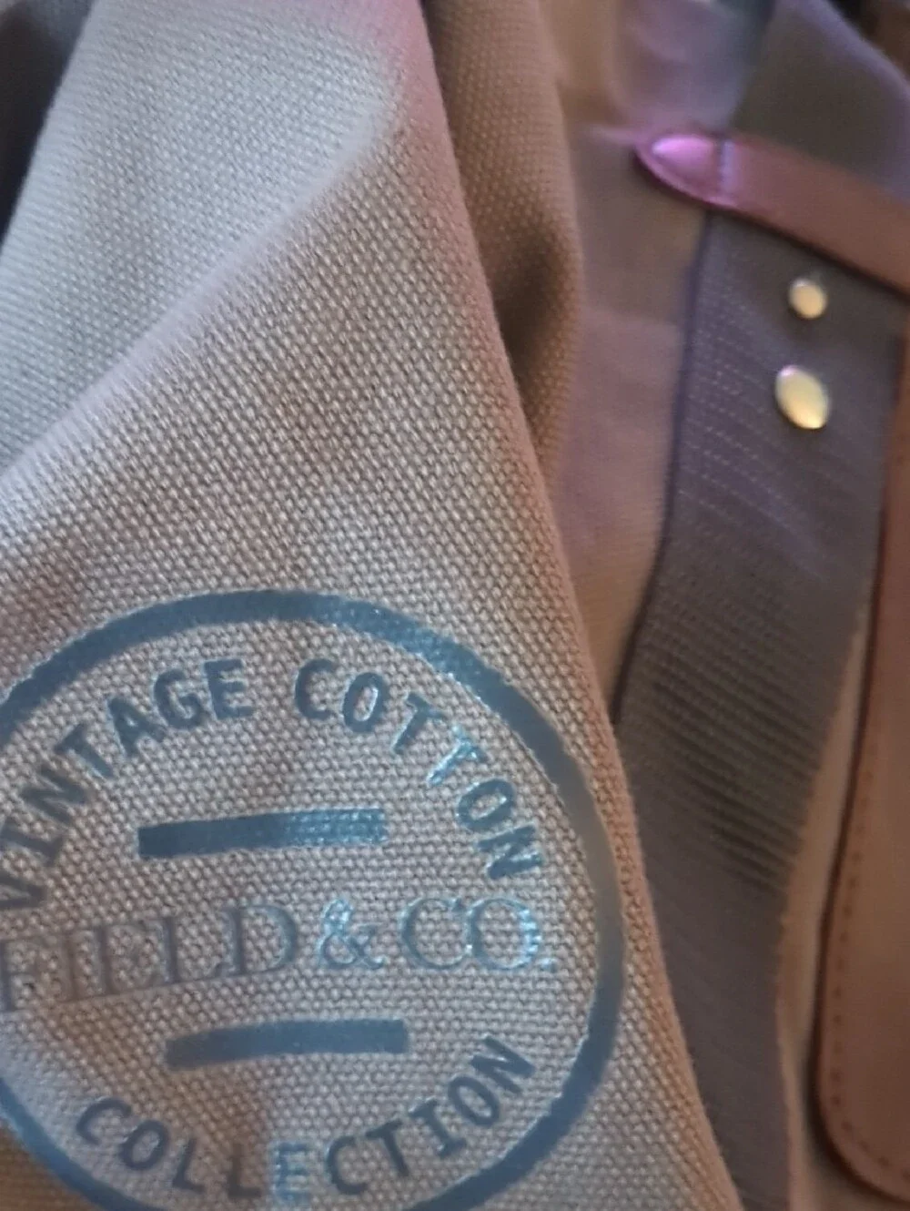 Brown Canvas & Vegan Leather Accent Duffel Bag